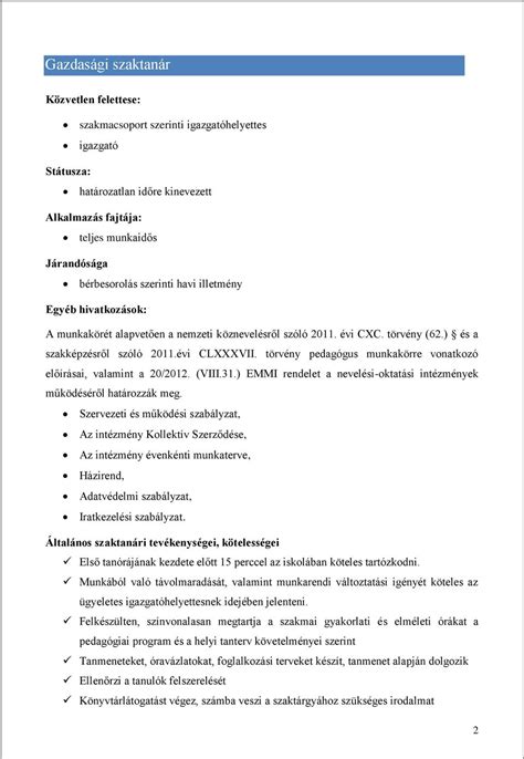 munkaköri leírás pdf.